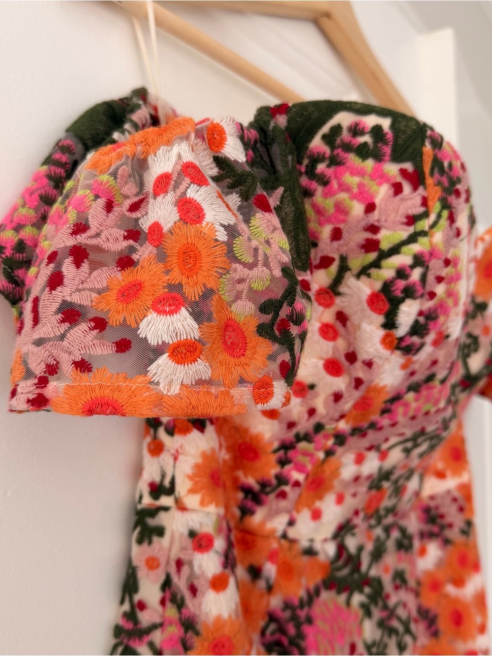 Dress the Population Embroidered Floral Midi Dress